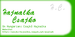 hajnalka csajko business card